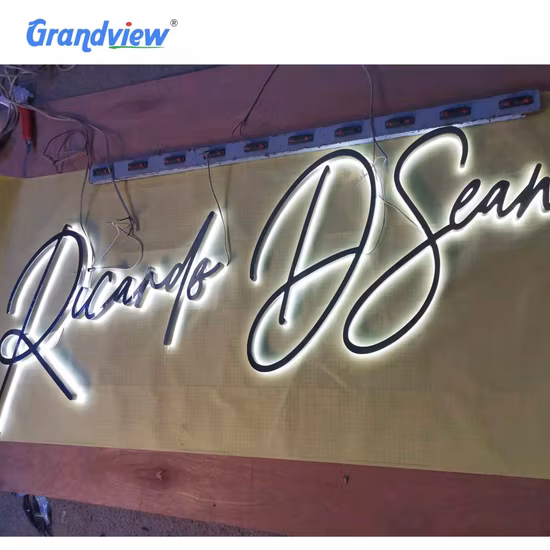 Wholesa China Factory Custom Shop Store Front Metal Logo Thermoforming Light Box Light up Letter Office Commercial Business LED Signs 3D Illuminated Signage